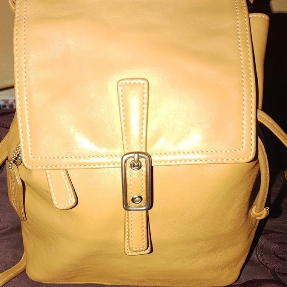 Coach Tan Leather Backpack - Picture 3 of 8
